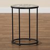 Baxton Studio Kaden Modern & Contemporary Multi-Colored Glass and Black Metal Outdoor Side Table 206-12125